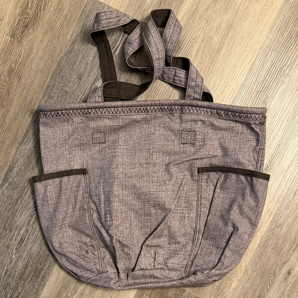 Thirty-One Retro Metro Mocha Crosshatch Brown Tote